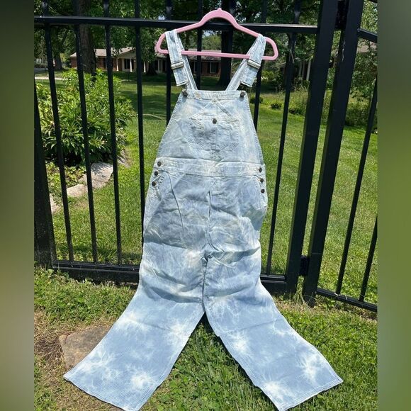 Faherty Cotton Indigo Tie Dye Mechanic Summer Wash Overalls NWT - Picture 12 of 14